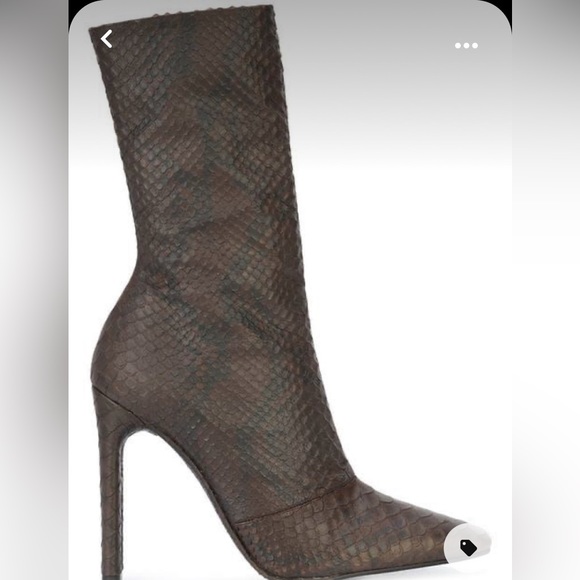 Yeezy season 6 embossed leather ankle boot- 110 MM Heel - Picture 1 of 6